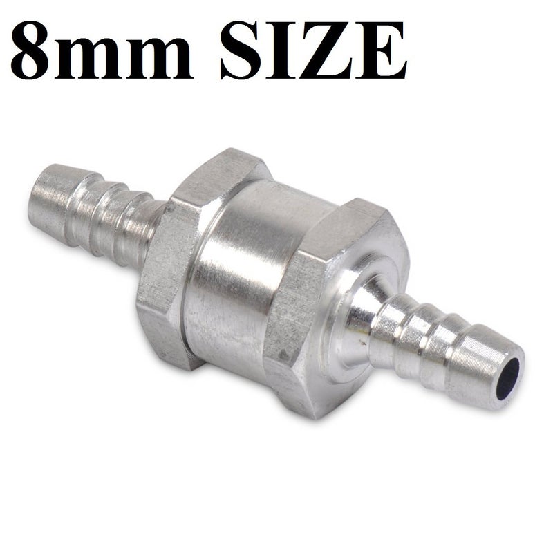 Muzzys 8mm, 5/16", Fuel Check Valve, Inline, One-Way, Non-Return, Aluminum, WITH CLAMPS, for Water, Gas, Diesel, Oils, on UTV, Quad, Snowmobile, Motorcycle, Jetski, Mower, Blower, Car, Truck, Tractor - Image 5